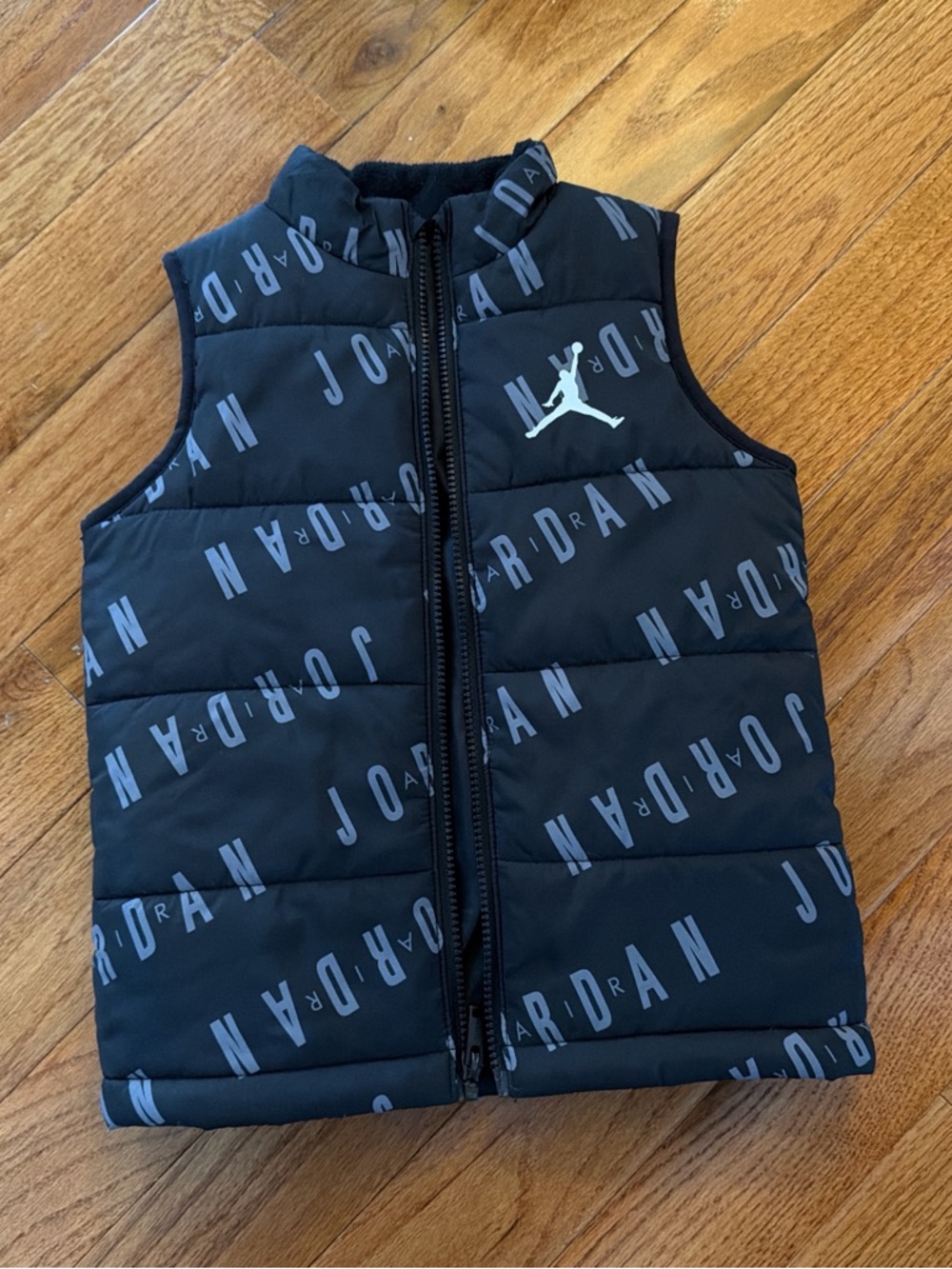 Jordan Black Quilted Vest with Red Jumpman